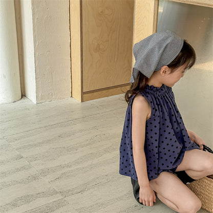 【BABY&KID】夏新作 ドット柄セットアップSK091616