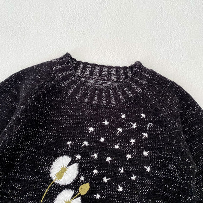 【BABY&KID】立体刺繍クルーネックプルオーバーニットSK100630