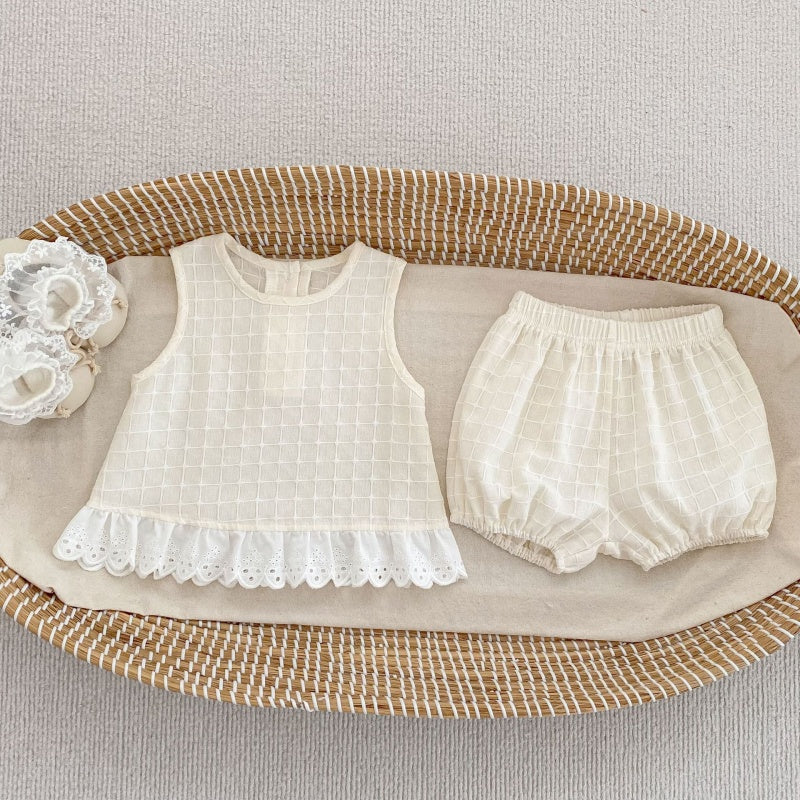 【BABY&KID】夏新作レースチェックセットアップSK106403