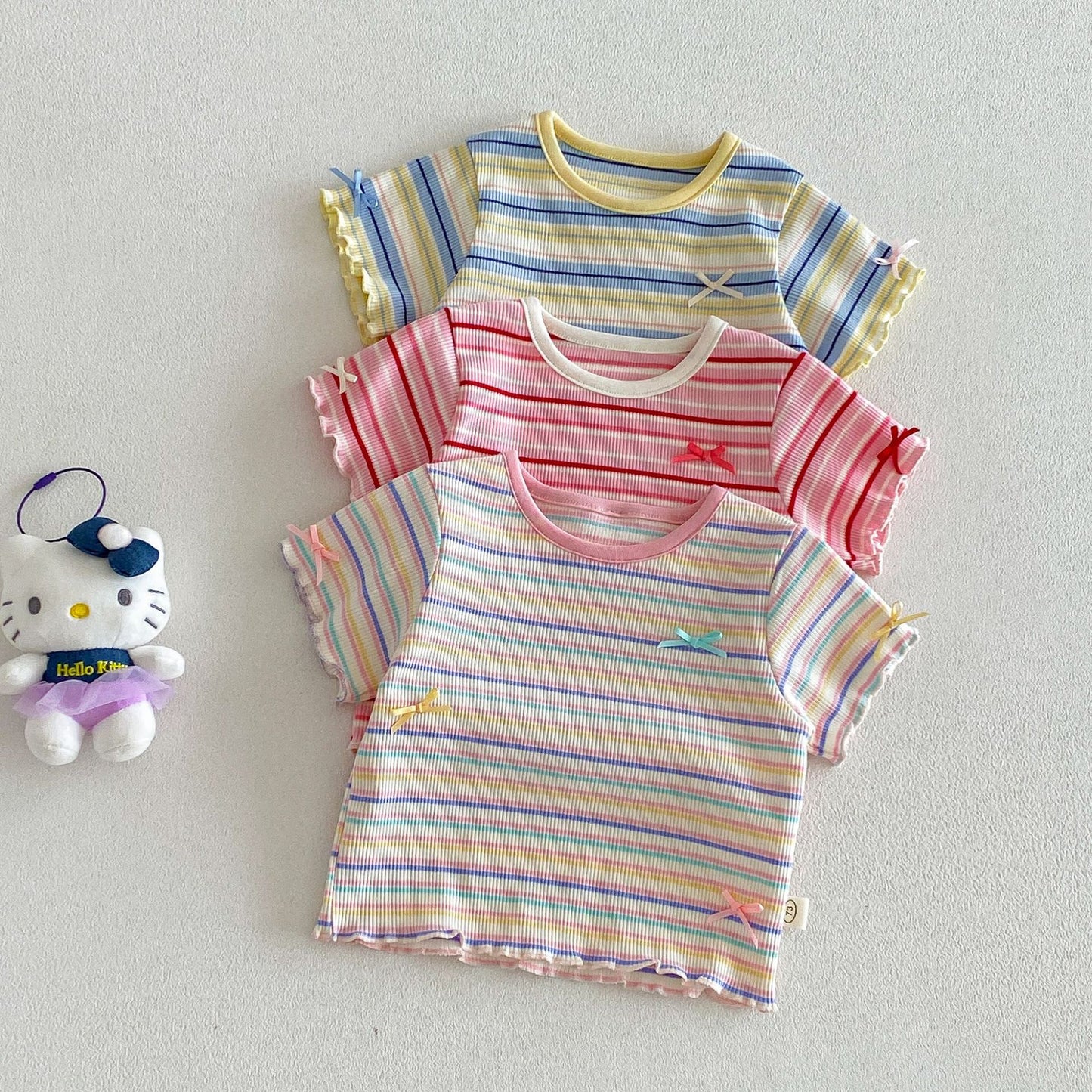 【BABY&KID】夏新作 配色ボーダーTシャツSK105101