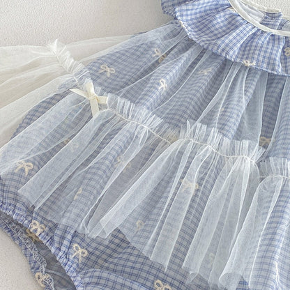 【BABY】夏新作蝶結び刺繍ロンパースSK105704