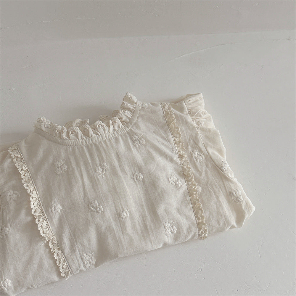 【BABY】フラワー刺繡ふわふわブラウスSK060117