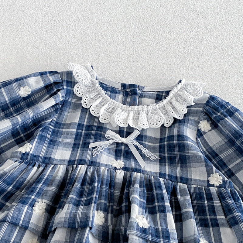 【BABY】レースフリル襟フラワー刺繍ロンパースSK106801