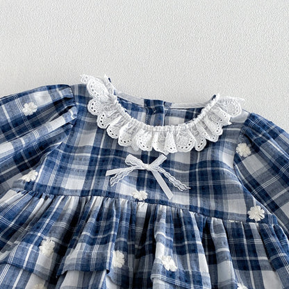 【BABY】レースフリル襟フラワー刺繍ロンパースSK106801