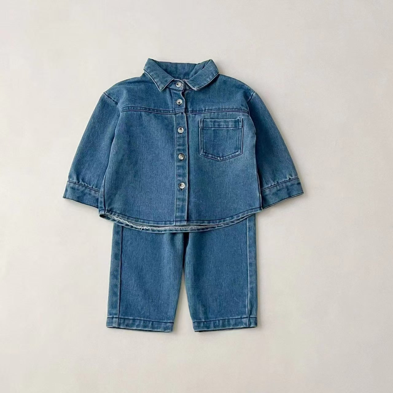 【BABY&KID】デニムカジュアルデニムセットアップSK030709