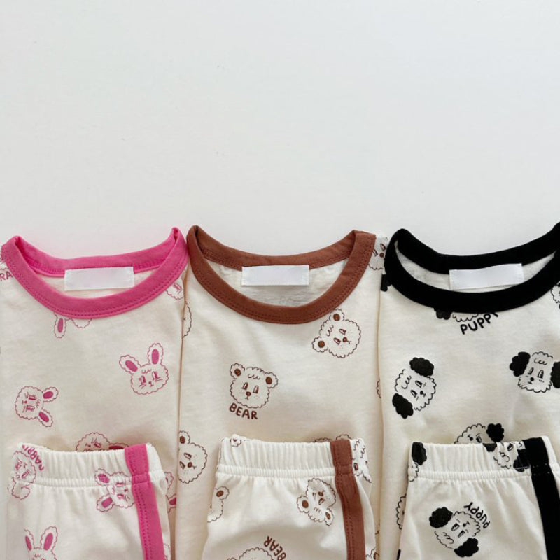【BABY&KID】夏新作 ベア総柄セットアップSK091212