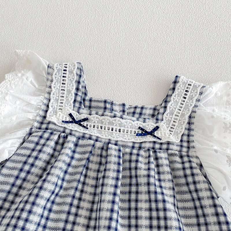 【BABY】夏新作チェックフリルスリーブセットアップSK104812