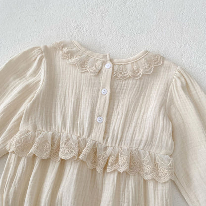 【BABY】レース花刺繡ロンパースSK030614
