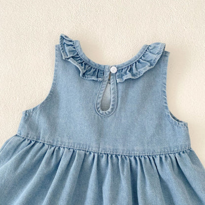 【BABY&KID】夏新作 デニム刺繍ワンピースSK080109