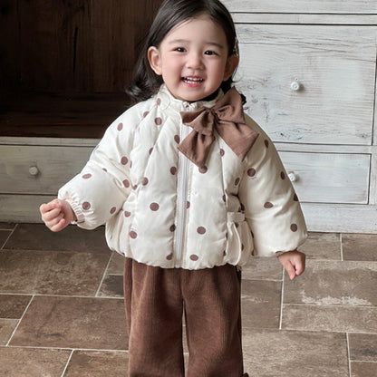 【BABY】冬新作韓国風ドット蝶結びアウターSK103120