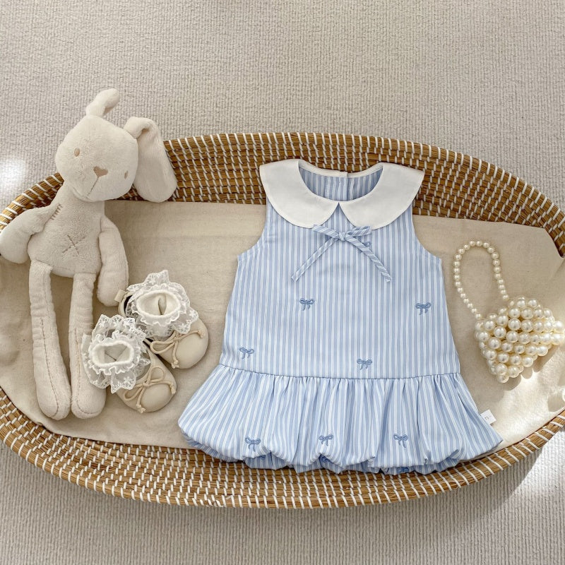 【BABY&KID】夏新作蝶結び刺繍バルーンワンピースSK105512