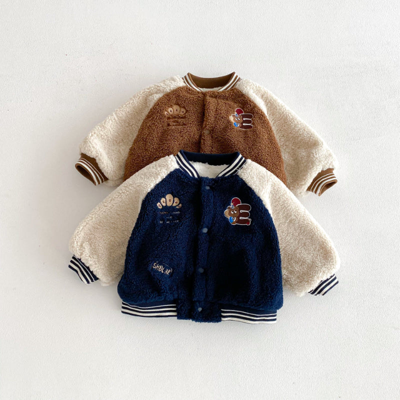 【BABY&KID】冬新作韓国風配色裏起毛ブルゾンSK102903