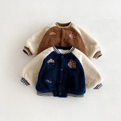 【BABY&KID】冬新作韓国風配色裏起毛ブルゾンSK102903