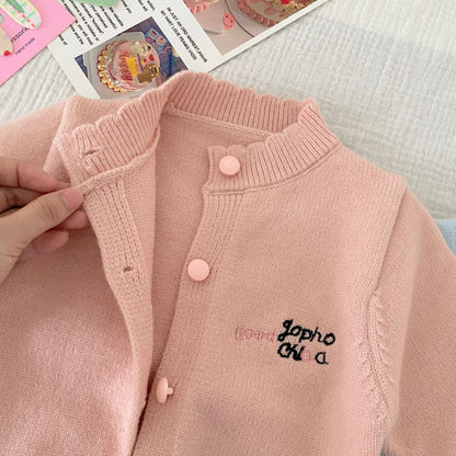 【BABY】英字刺繍カーディガン&パンツSK092908