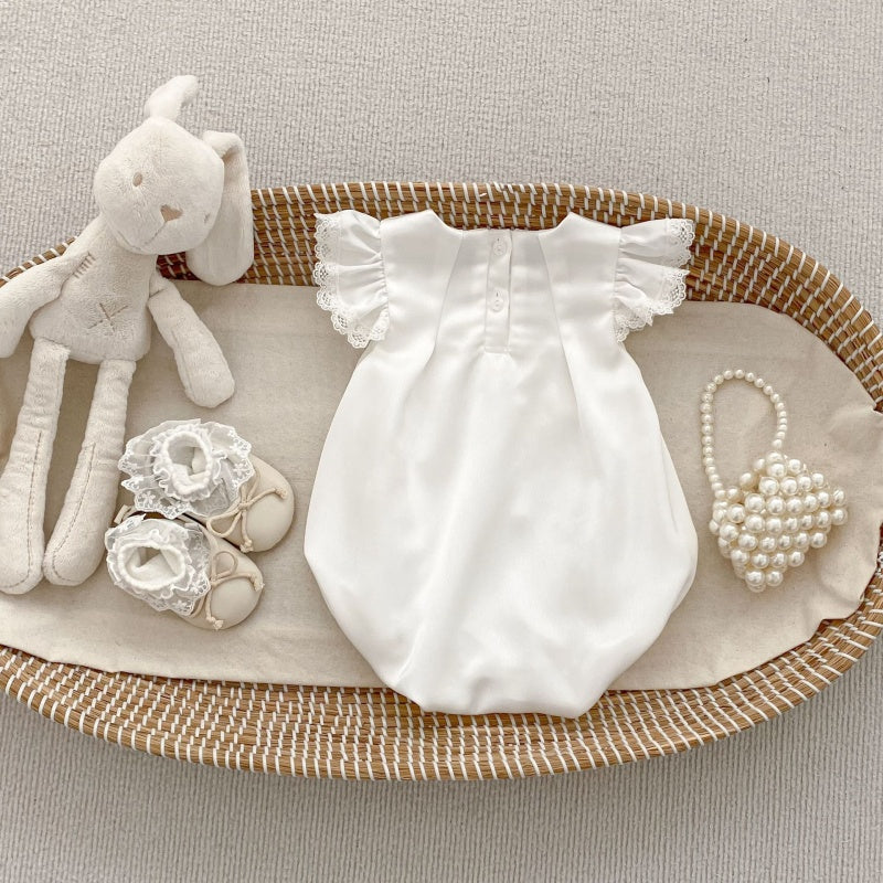【BABY&KID】夏新作 フリルスリーブ蝶結びロンパース、ワンピースSK104922