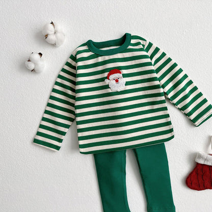 【BABY】クリスマスボーダーセットアップSK102825