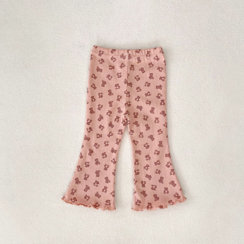 【BABY&KID】小花柄、くまベルボトムパンツSK100825