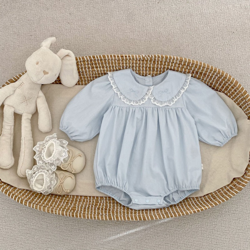 【BABY】レースフリル丸襟ロンパースSK104103
