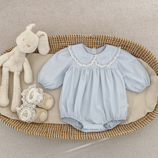 【BABY】レースフリル丸襟ロンパースSK104103