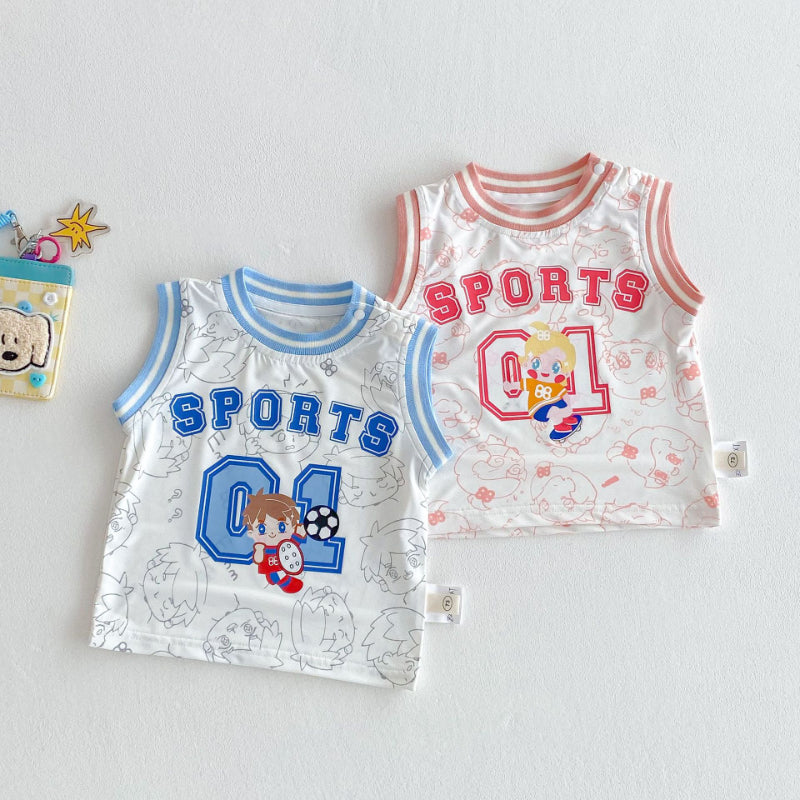 【BABY&KID】夏新作 カートゥーンキャミ2点セットSK070213