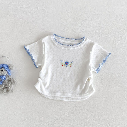 【BABY&KID】夏新作花刺繍ワンピース、サロペット、TシャツSK105903