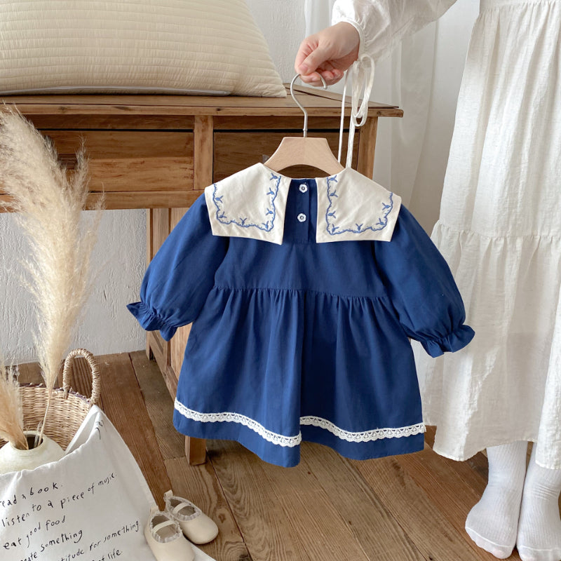 【BABY&KID】レースラペル刺繍ワンピースSK011018