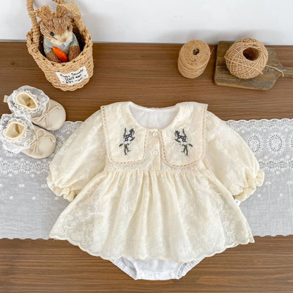 【BABY】刺繍襟付きロンパースSK106901