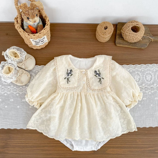 【BABY】刺繍襟付きロンパースSK106901