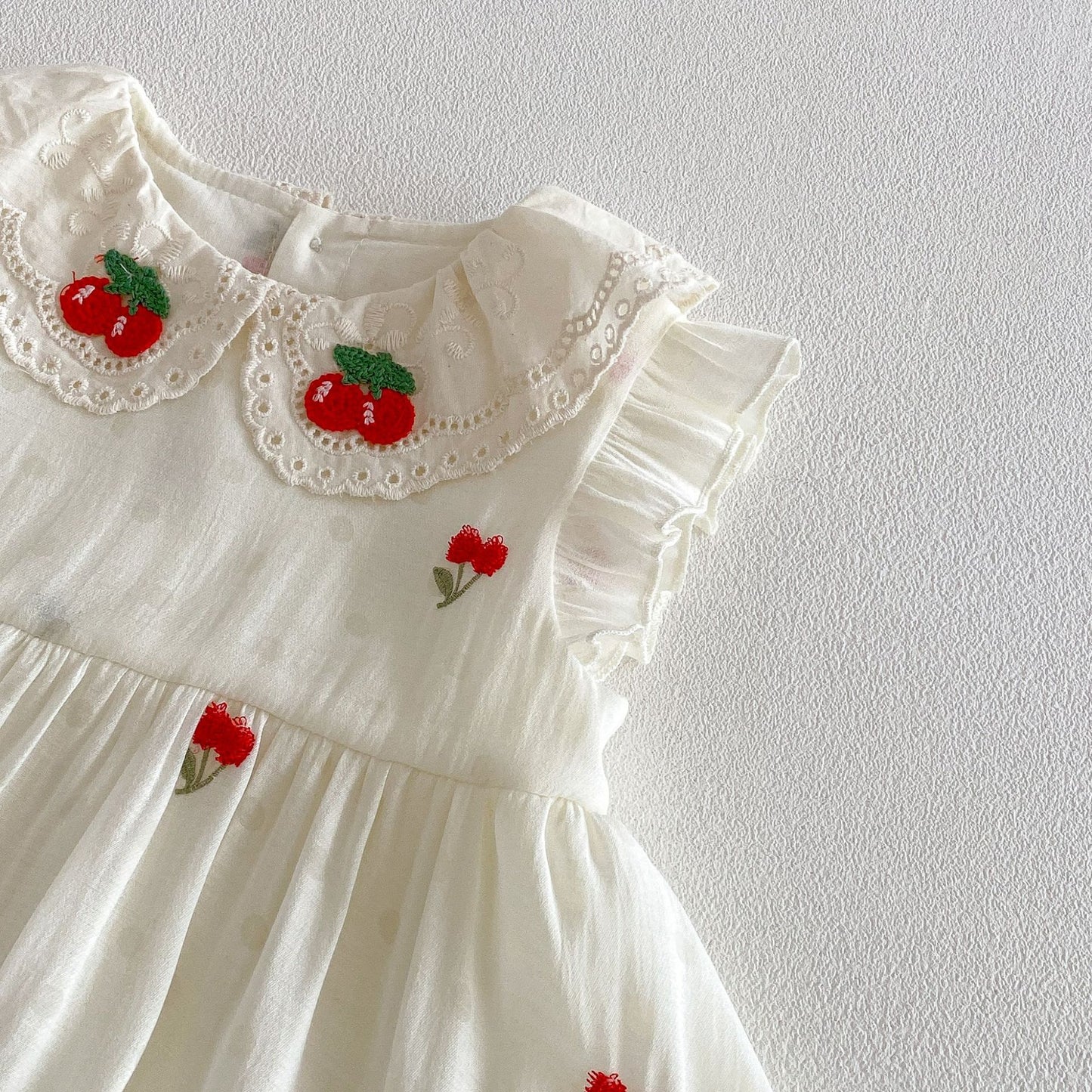 【BABY&KID】夏新作 さくらんぼ刺繍ロンパース、ワンピースSK105117