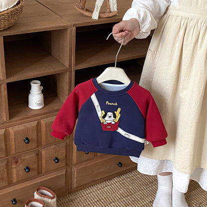 【BABY&KID】冬新作キャラクター刺繍あったかトレーナーSK102533