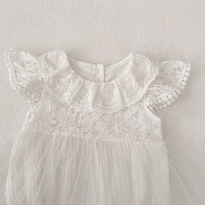 【BABY】夏新作 フラワー刺繍ロンパースSK080101