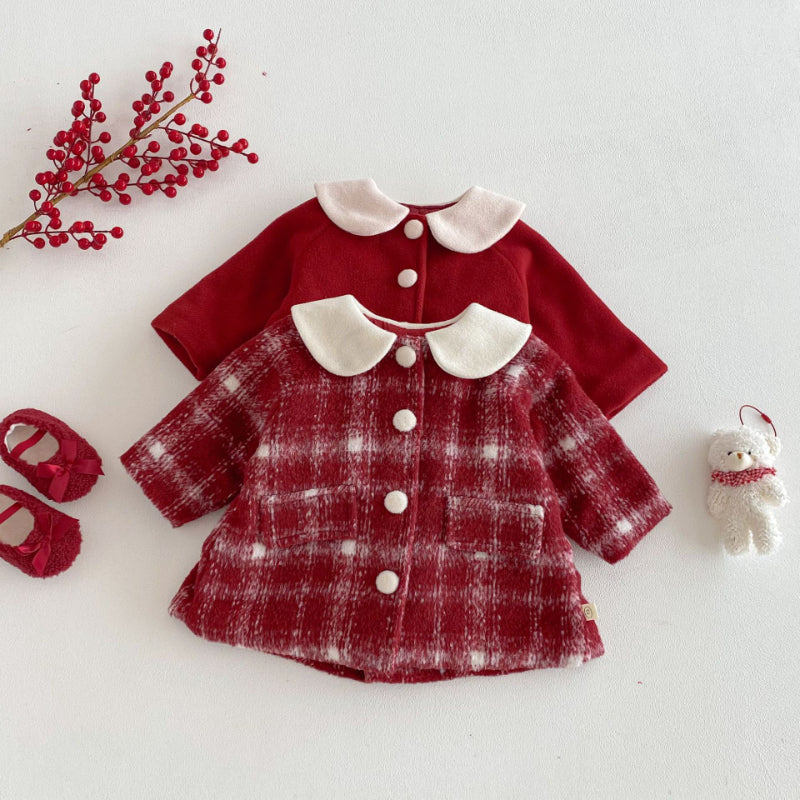 【BABY&KID】冬新作丸襟レトロ厚手コートSK103031