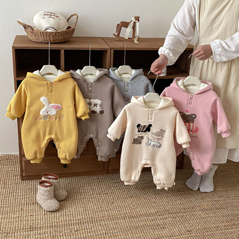 【BABY】冬新作アニマル刺繍カバーオールSK102909