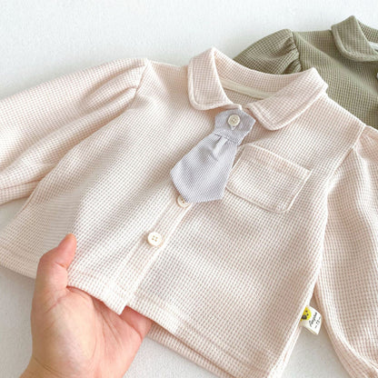 【BABY&KID】ネクタイ付き無地セットアップSK102421