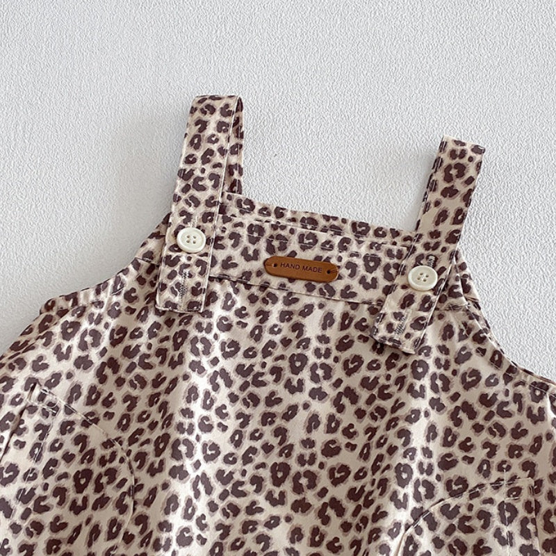 【BABY】夏新作レオパード柄サロペットロンパース＆リブTシャツSK104513