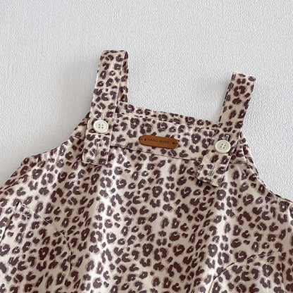 【BABY】夏新作レオパード柄サロペットロンパース＆リブTシャツSK104513