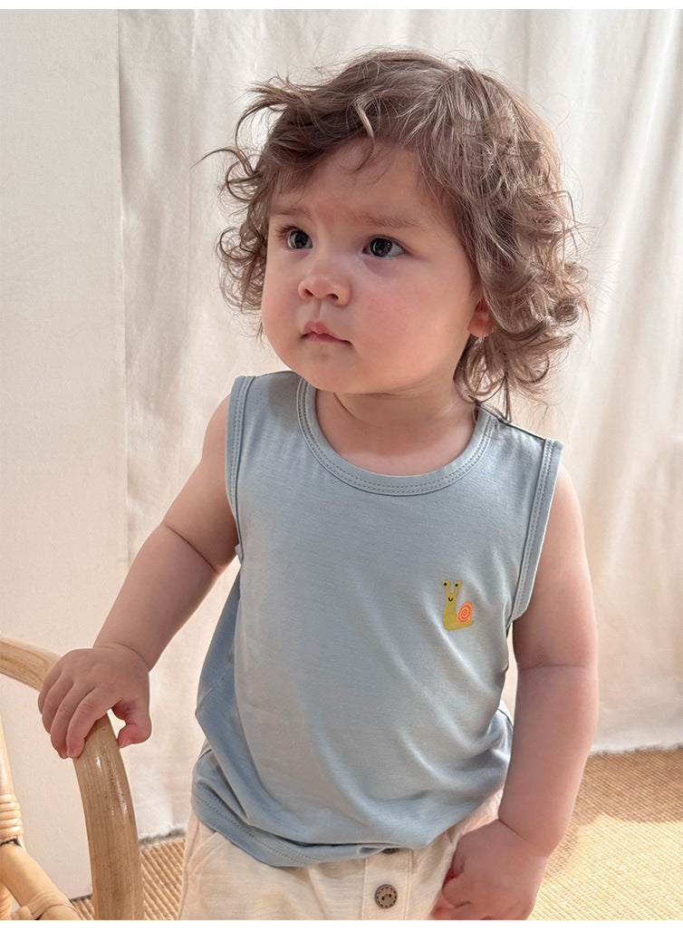 【BABY】夏新作 北欧風 キャラクタープリントノースリーブTシャツSK091306