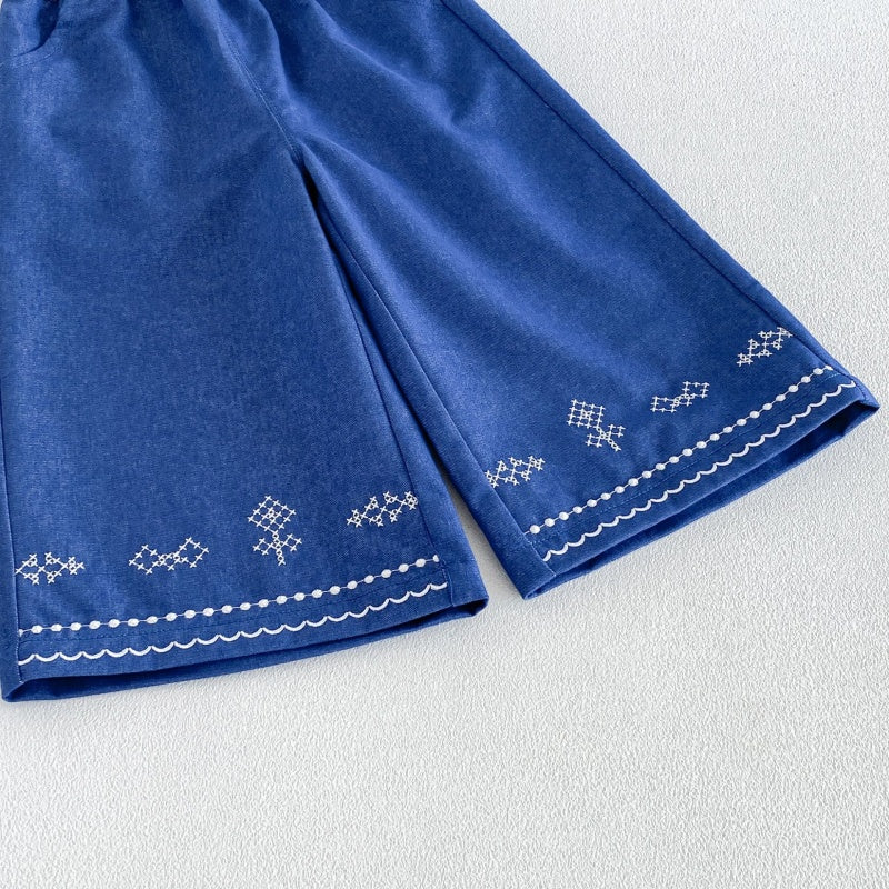 【BABY&KID】刺繍ニットカーディガン、ストレートパンツSK107209