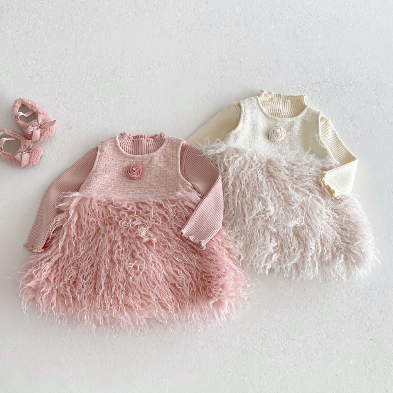 【BABY&KID】冬新作ツイード風ワンピースSK102906