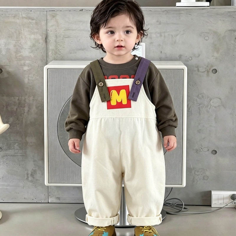 【BABY】ロゴサロペット＆長袖トップスSK106716