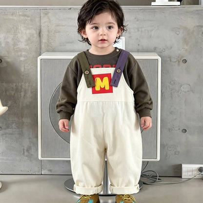 【BABY】ロゴサロペット＆長袖トップスSK106716