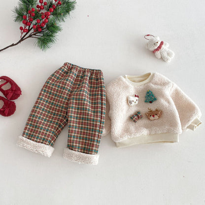 【BABY&KID】冬新作韓国風チェックあったかパンツSK103018