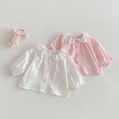 【BABY&KID】娃娃襟ブラウス、ピンクサロペットSK104317