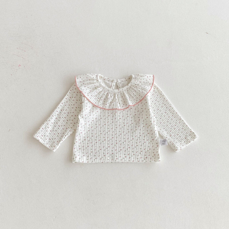 【BABY】プリント長袖フリル襟TシャツSK100823