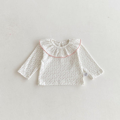 【BABY】プリント長袖フリル襟TシャツSK100823