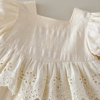 【BABY&KID】夏新作 刺繍花辺ワンピースSK071929