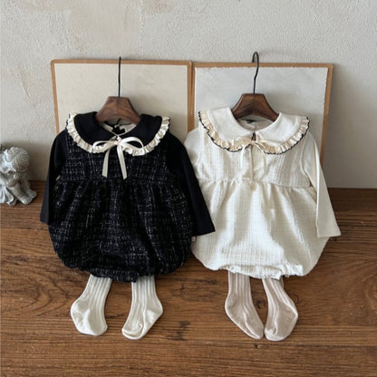 【BABY】リボン付きノースリーブロンパースSK030810