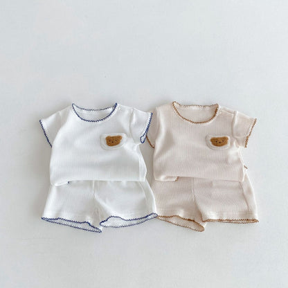 【BABY】夏新作 くま刺繍セットアップSK080305