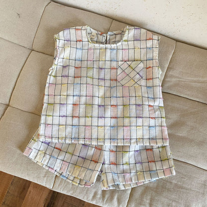 【BABY＆KID】夏新作 チェック肩フリルワンピース、セットアップSK063017