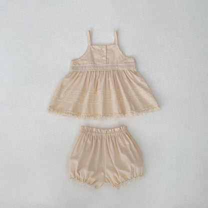 【BABY&KID】夏新作 キャミフリルシャツ＆ショートパンツSK081523